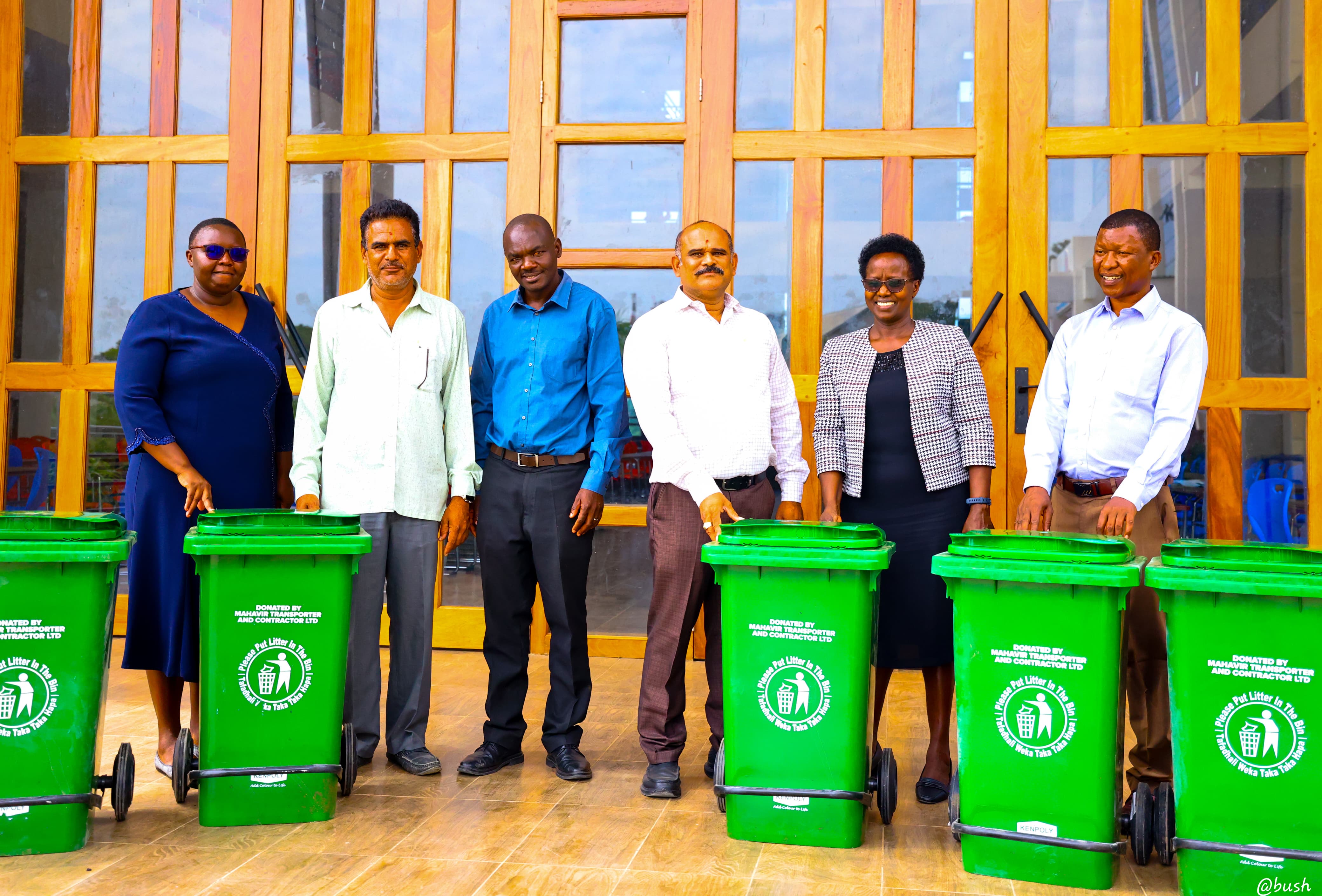 Mahavir Generously Donates Dustbins to Tom Mboya University
