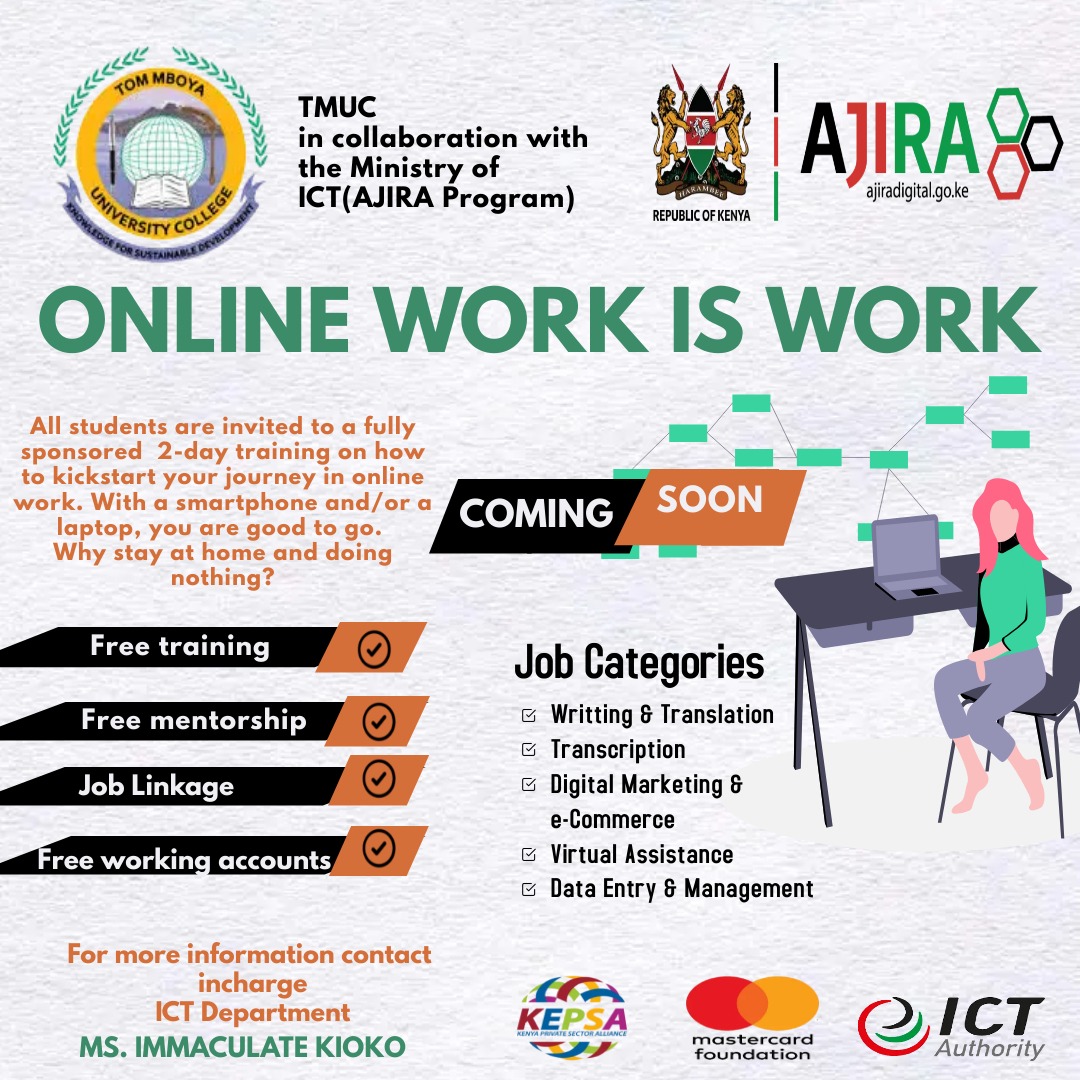 TMUC IN COLLABORATION WITH MoICT ( AJIRA PROGRAM) | Tom Mboya University