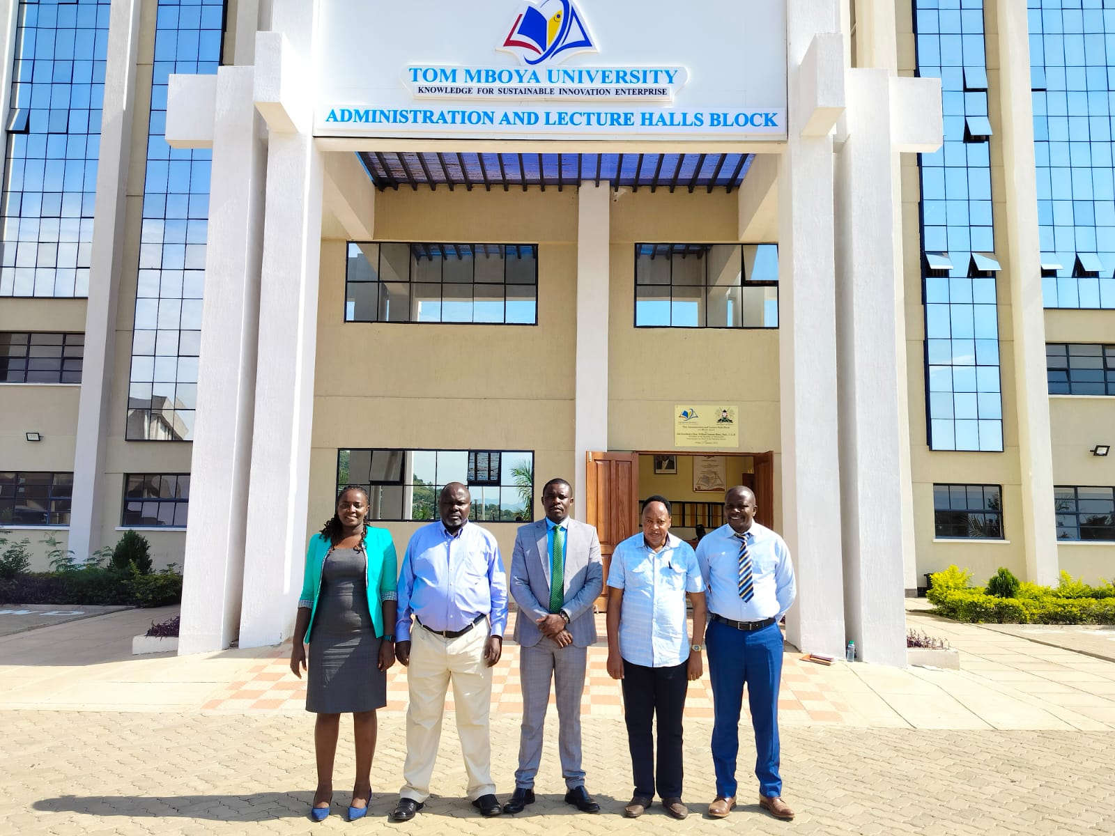 From Right to Left Hellen Kitheka - Price Waterhouse Coopers, Prof. Charles Ochola - Vice Chancellor, Dr. John Agili - Homa Bay County, Dr. Ally-Said Matano - Price Waterhouse Coopers, and Mr. Jack M. Obonyo - Homa Bay County